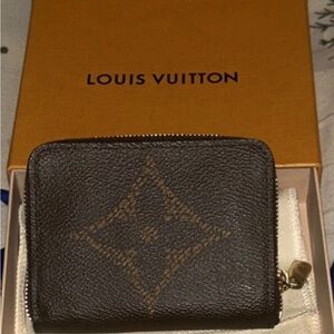 Louis Vuitton Black and Gold Monogram Zip Wallet